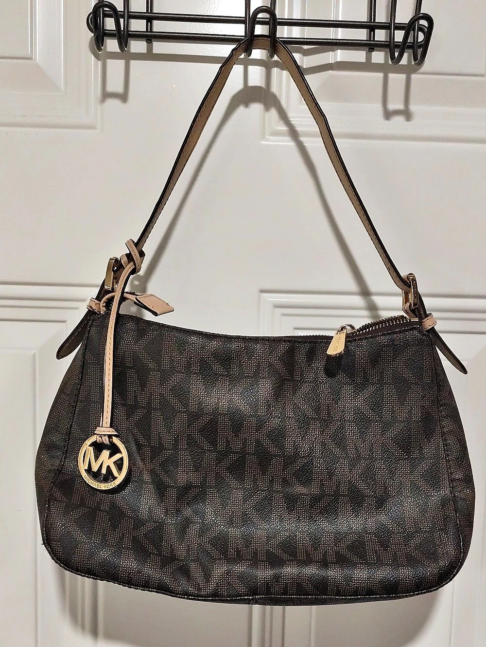 Michael Kors Brown & Black Monogram Shoulder Bag